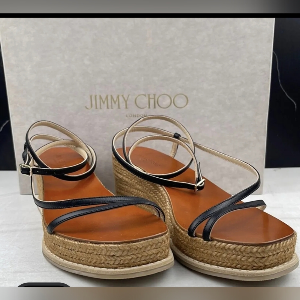 Jimmy Choo women's Driver 60 Wedge Heel Sandals Size 39 ,NWB - Picture 6 of 7
